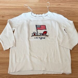 3 for $10 Life is good 3/4 sleeve sweater